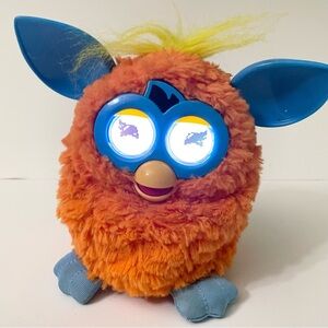Furby Boom 2012 Orange with Blue Ears & Yellow Hair Tested & Working